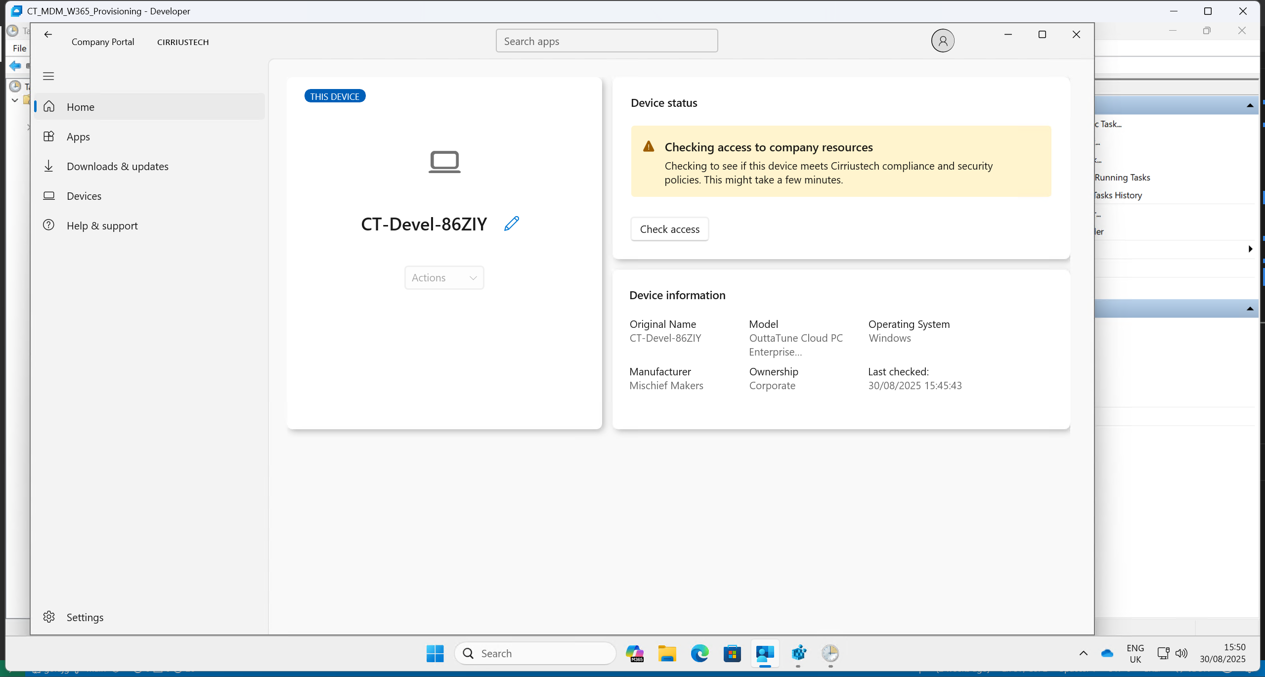 Company Portal check